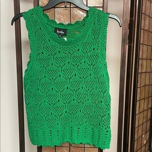 by & by Emerald Crochet Tank Top